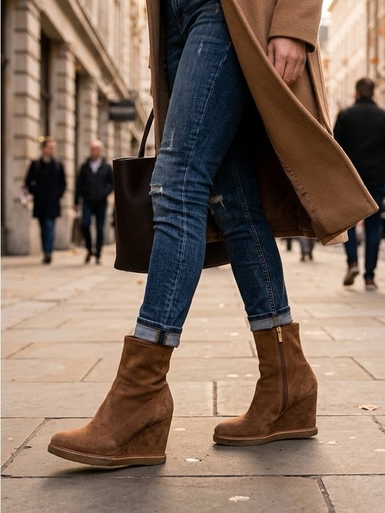 Veronica Beard Shoes - Veronica Beard Arlo Suede Wedge Booties - Hazelwood - Size 10 NWOT